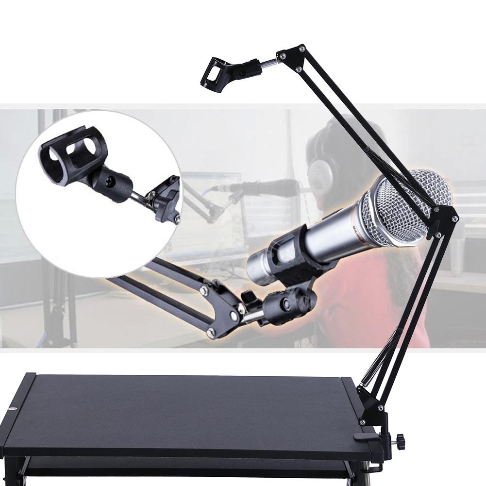Kim Loại Có Thể Điều Chỉnh Mic Để Bàn Trực Tiếp Ghi Âm Radio Điện Thoại Có Thể Gập Lại Giá Đỡ Chất Liệu Kim Loại Tải 2Kg Chân Đế Mic