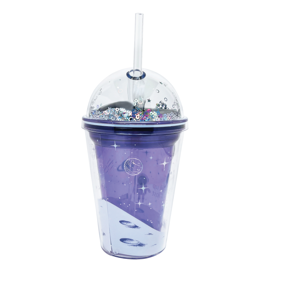 Ly Nhựa Clever Cup Astronaut Galaxy Tím CLEVERHIPPO PCUP05/PURPLE