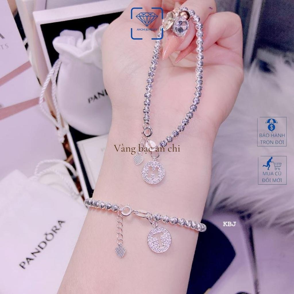 Vòng tay bi bạc 6mm phay sáng lấp lánh cực cute, trang sức bạc Anchi jewelry