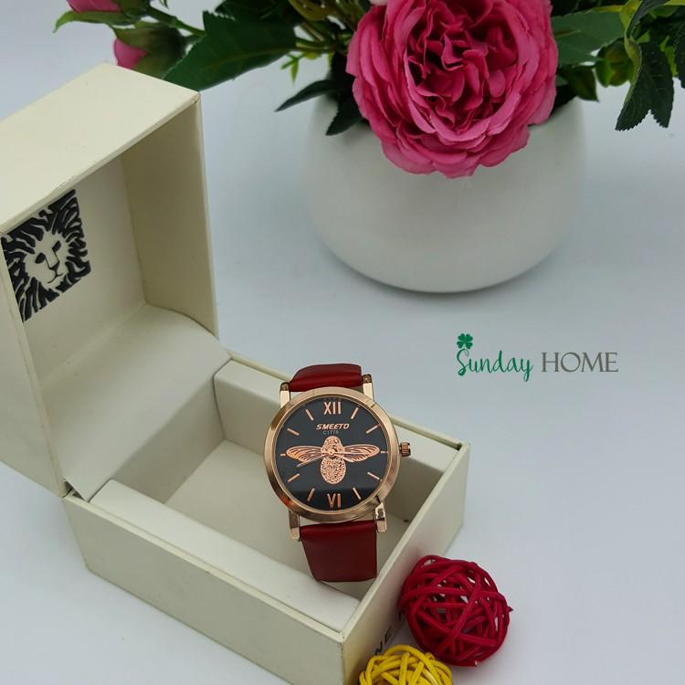 Đồng hồ thời trang nữ Smeeto, họa tiết ong (không kèm hộp)