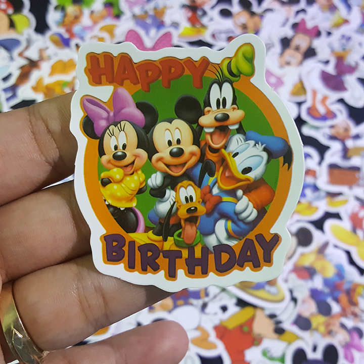 Bộ Sticker dán cao cấp chủ đề MICKEY MOUSE - Dùng dán Xe, dán mũ bảo hiểm, dán Laptop