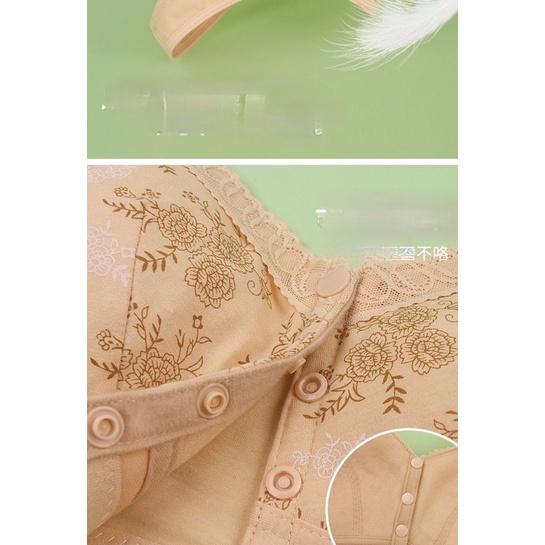 Áo ngực trung niên nữ cho bà cho mẹ chất liệu cotton cúc bấm trước phối ren cao cấp