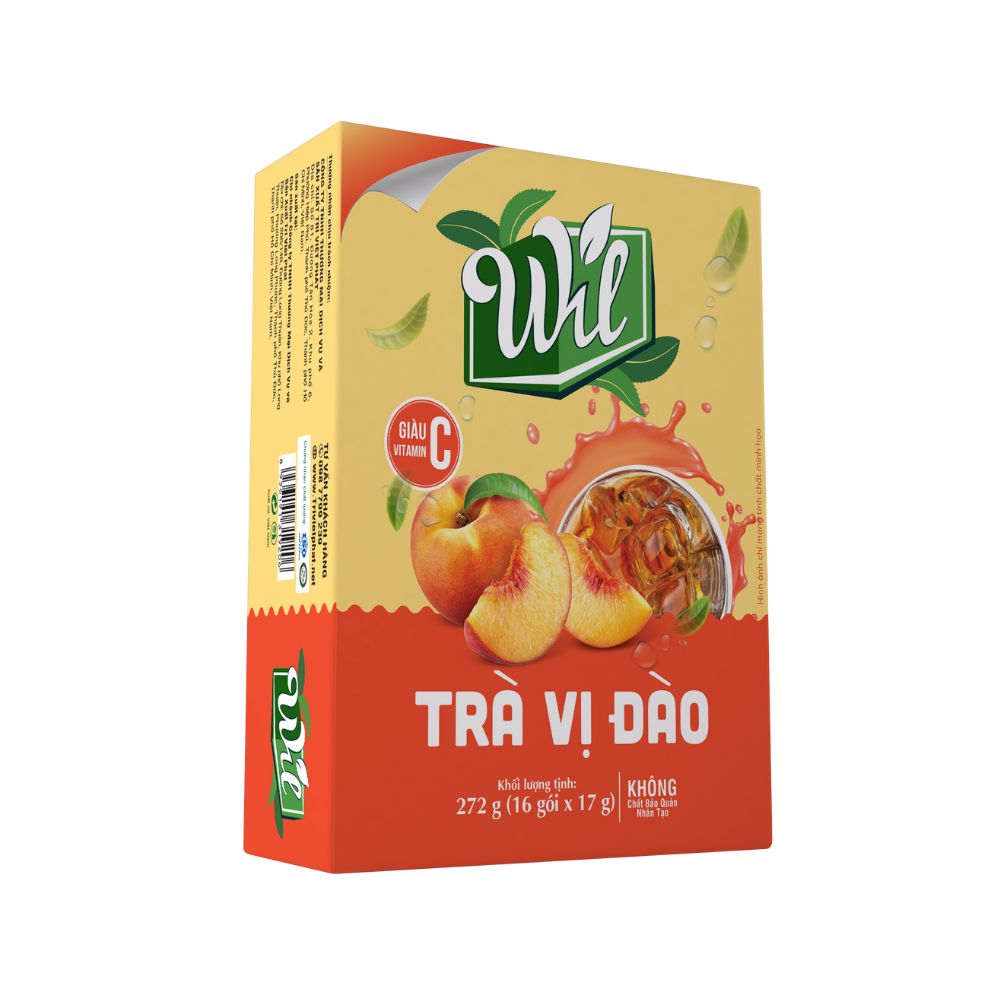 Trà hòa tan vị đào Wil pha chế đồ uống bổ sung vitamin C giải khát 272g