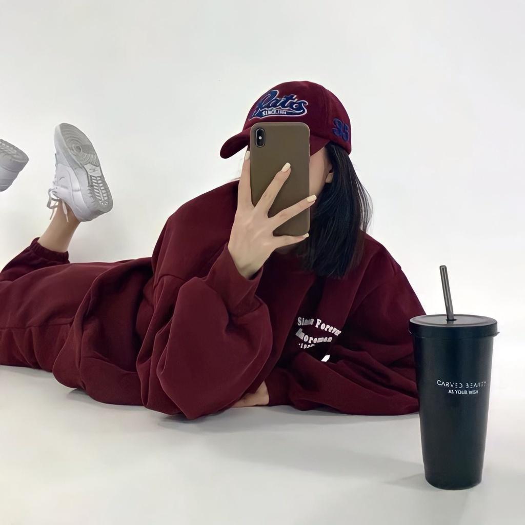 Bộ Nỉ Nữ Dài Tay Quần Jogger HONOROMAN
