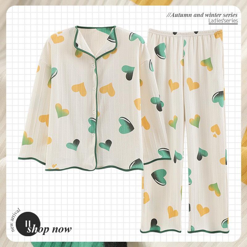 Bộ Mặc Nhà Pyjama, Bộ Ngủ Cổ Bẻ Hàng Qc Chất Liệu Cotton Nâng Cấp Co Giãn Mềm Mại