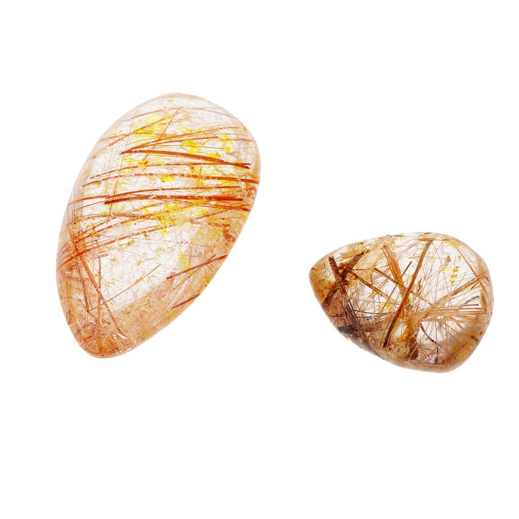 3-6pack Natural Gold Rutilated Quartz Crystal Pendant for DIY Pendant Jewelry