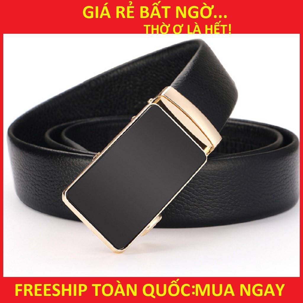 Thắt Lưng Da Nam Khóa Cài Cao Cấp. Dây Nịt Nam Da Bò 100% Mạ Bạc Nam Tính GC35