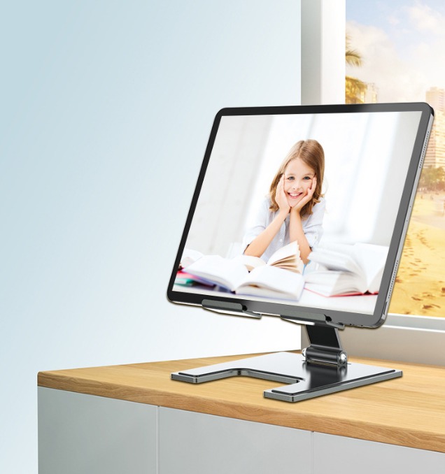 Giá Đỡ Máy Tính Bảng, Điện Thoại Để Bàn Hợp Kim Nhôm Siêu Bền Xoay 360 Độ Thời Trang 21X16Cm