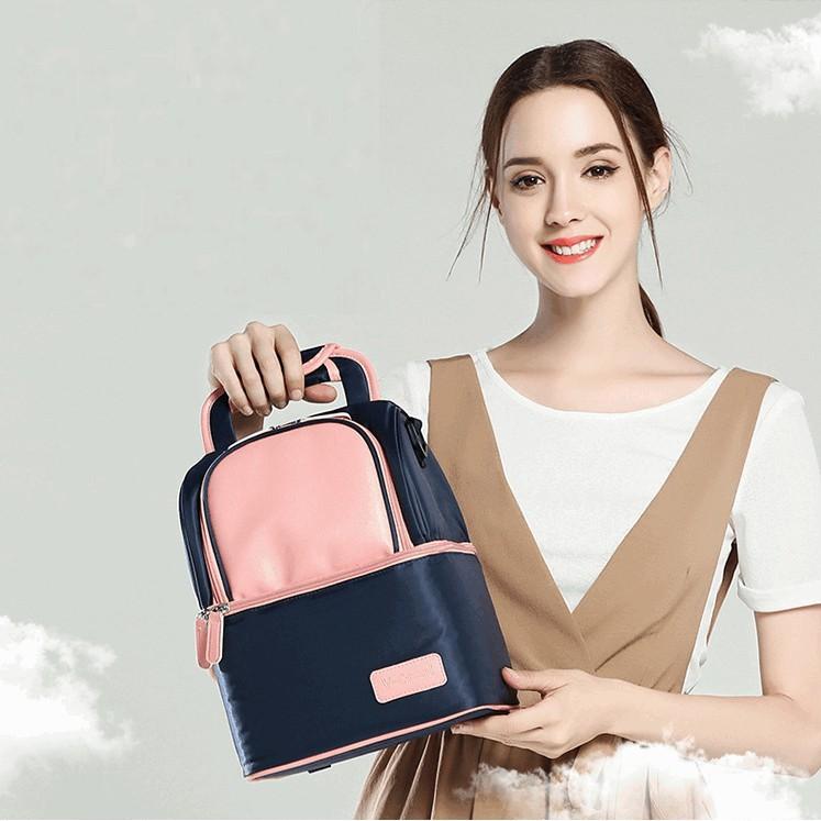 Balo Bỉm sữa V-Coool cao cấp giữ nhiệt - Skylife