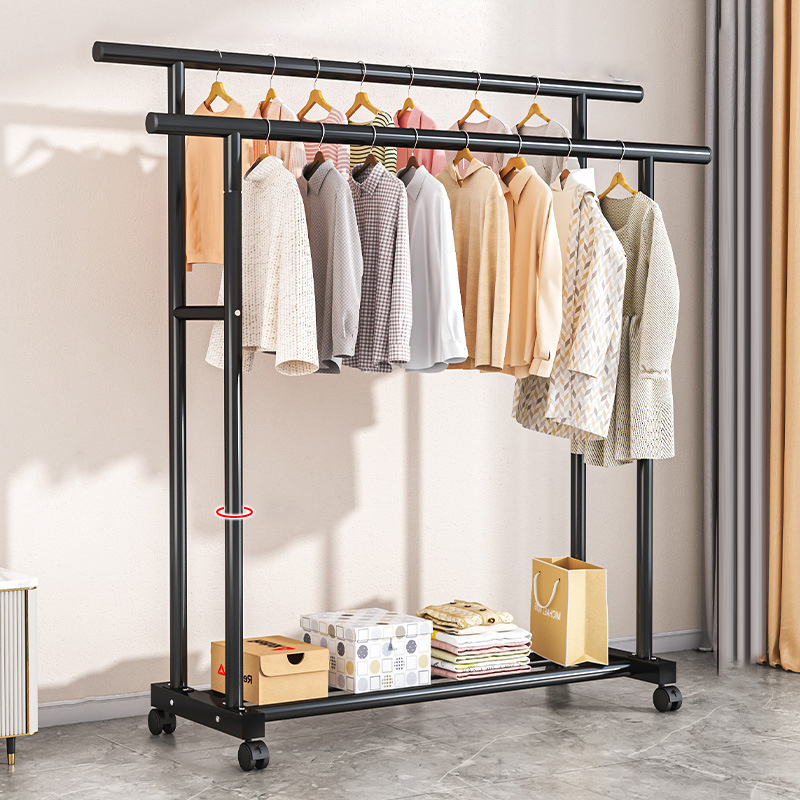 Xào Phơi Đồ 2 Tầng Giá Phơi Quần Áo Loại 1 Có Đầu Bịp 2 Đầu Có Bánh Xe Dễ Di Chuyển