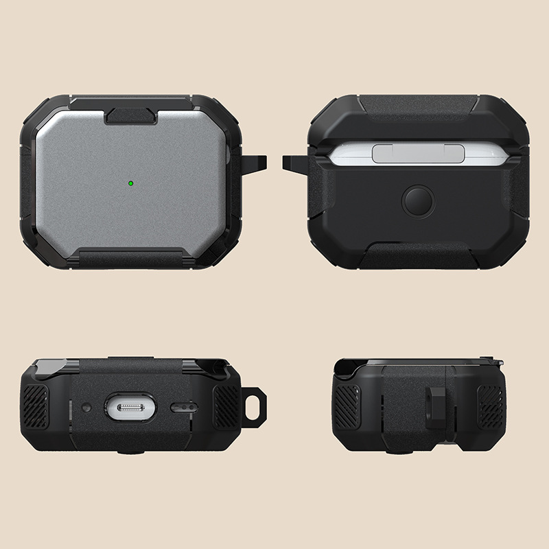 Bao Case Ốp Có Khóa tích hợp chân đế đỡ điện thoại cho Airpods Pro 2 - Hàng Chính Hãng