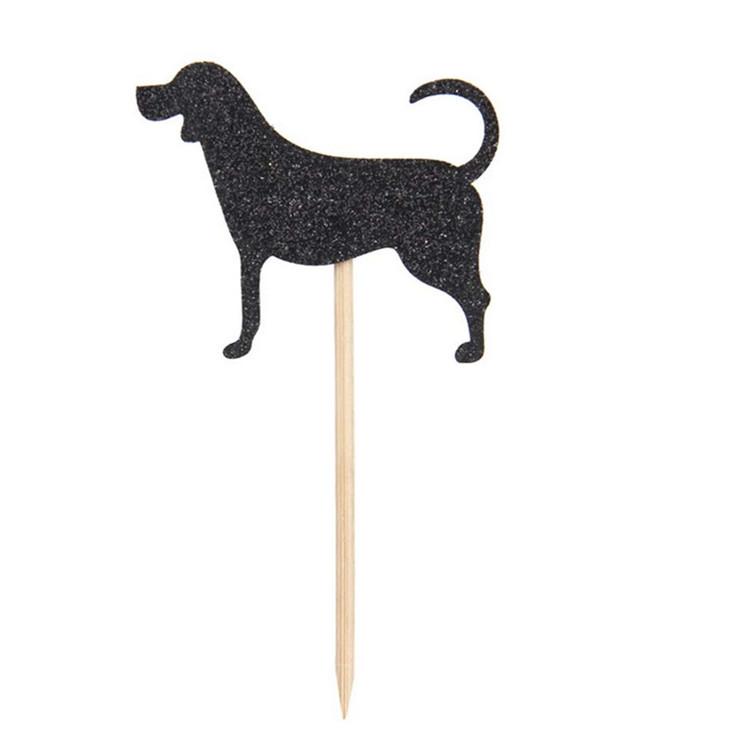 24 cái Shining Dog Cake Topper Trang trí dấu chân xương Chèn cho bữa tiệc sinh nhật của trẻ em