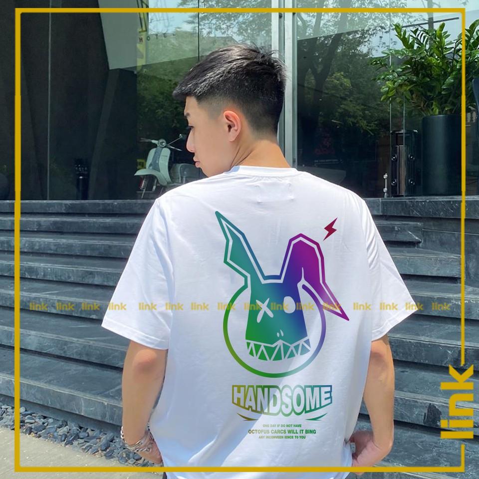 Áo thun nam nữ phản quang THỎ RABBIT HANDSOME độc lạ tay lỡ Unisex