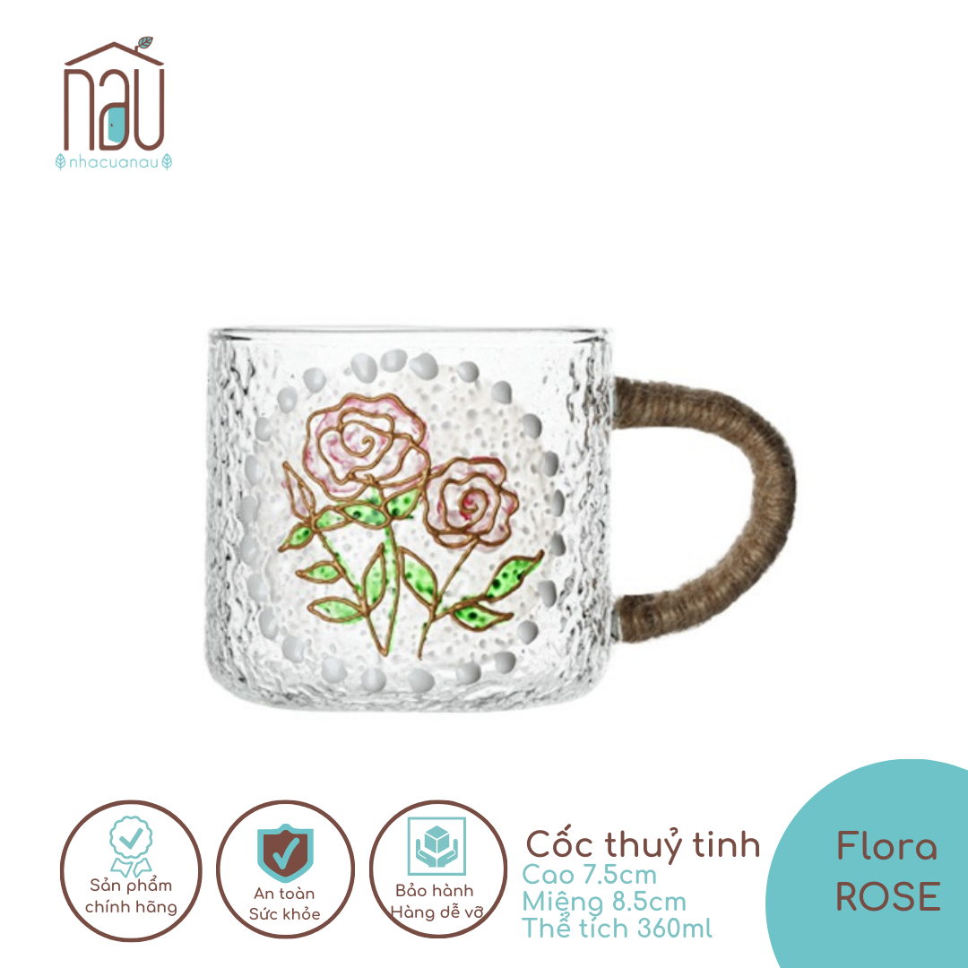 Bình đựng nước Thủy tinh cao cấp Flora  phong cách Vintage hoa vân nổi sang trọng, phù hợp làm quà Tân gia, nhà mới, quà cưới, sinh nhật