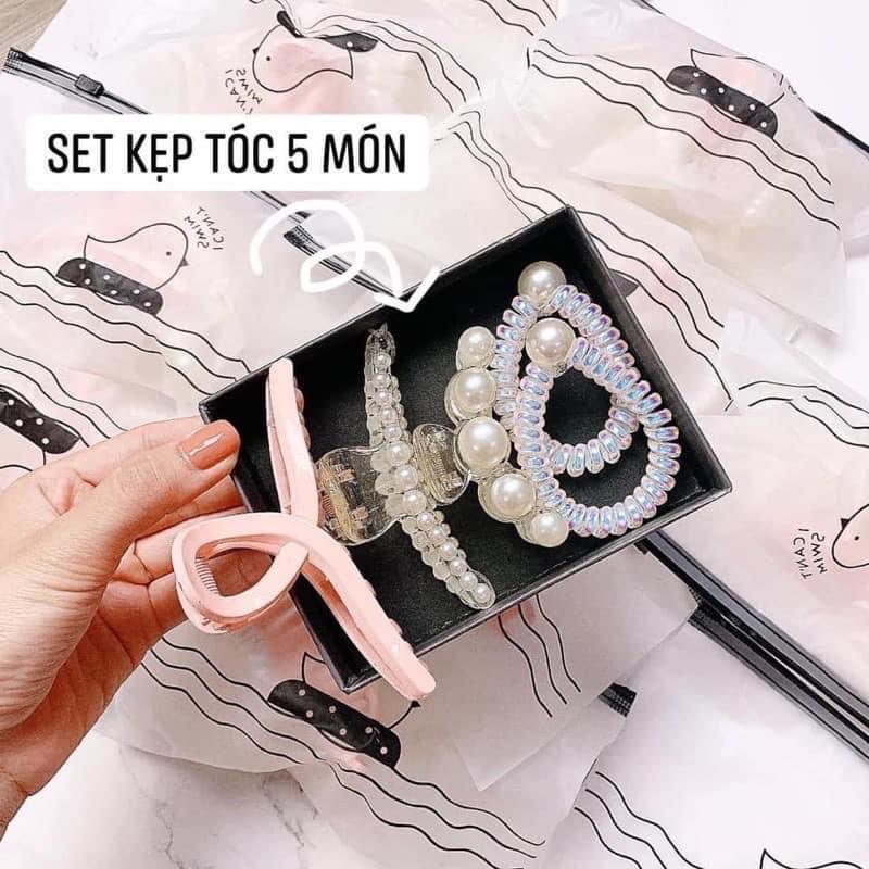 SET KẸP TÓC 5 MÓN MẪU MỚI HÀN QUỐC SIÊU HOT (HÀNG CHUẨN TO ĐẸP)