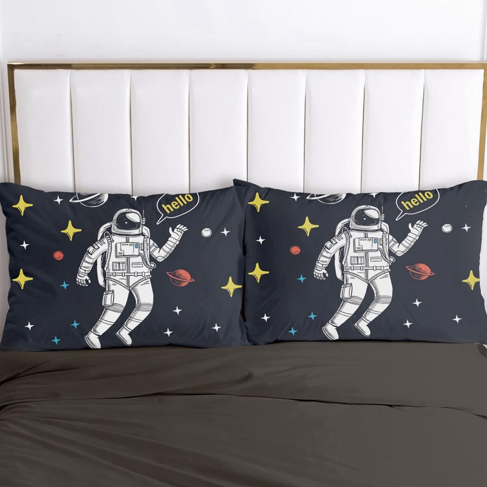 Gối Vỏ Gối 50X70 50X75 50X80 50X90 80X80 70X70 Trang Trí Gối Hoạt Hình Trẻ Em Bộ Chăn Gối Cho Bé Không Gian Nhà Du Hành Vũ Trụ