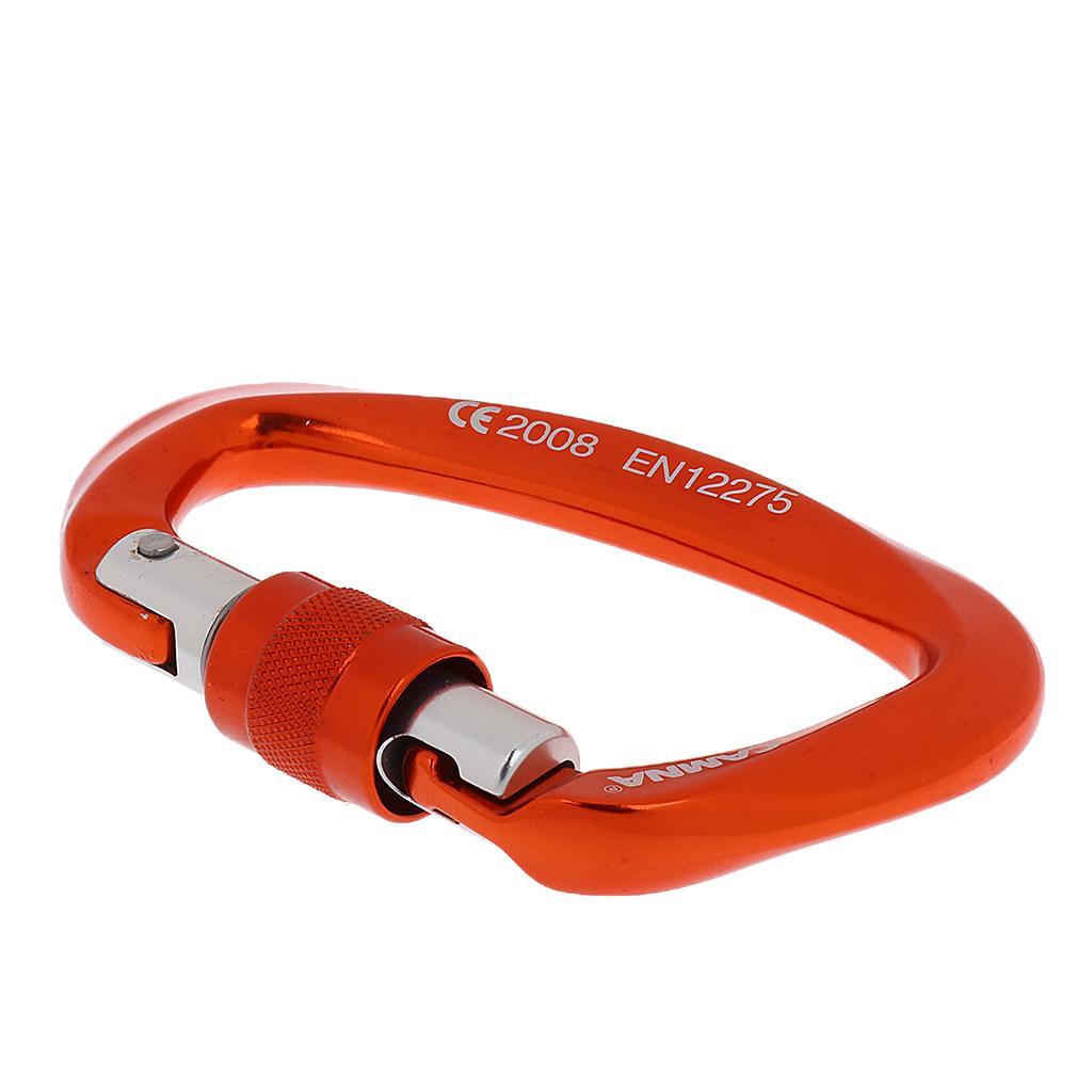 3 Pieces 25KN Screw Lock Carabiner Rock Tree Climbing Hammock Hooks