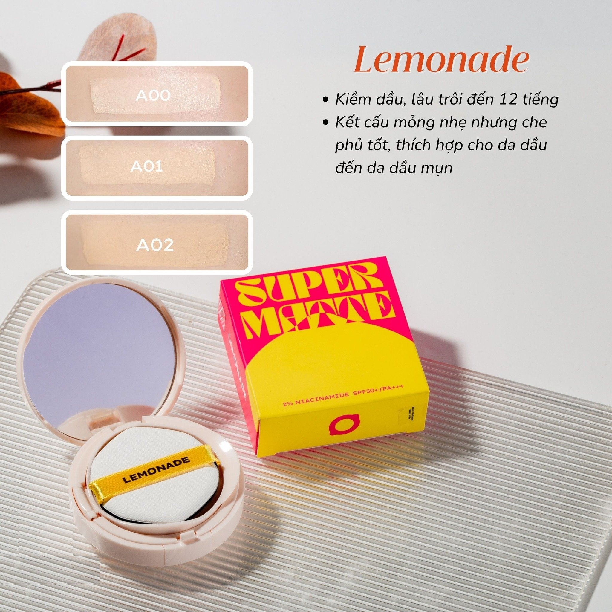 Phấn nước siêu kiềm dầu Lemonade Supermatte Cushion 15g