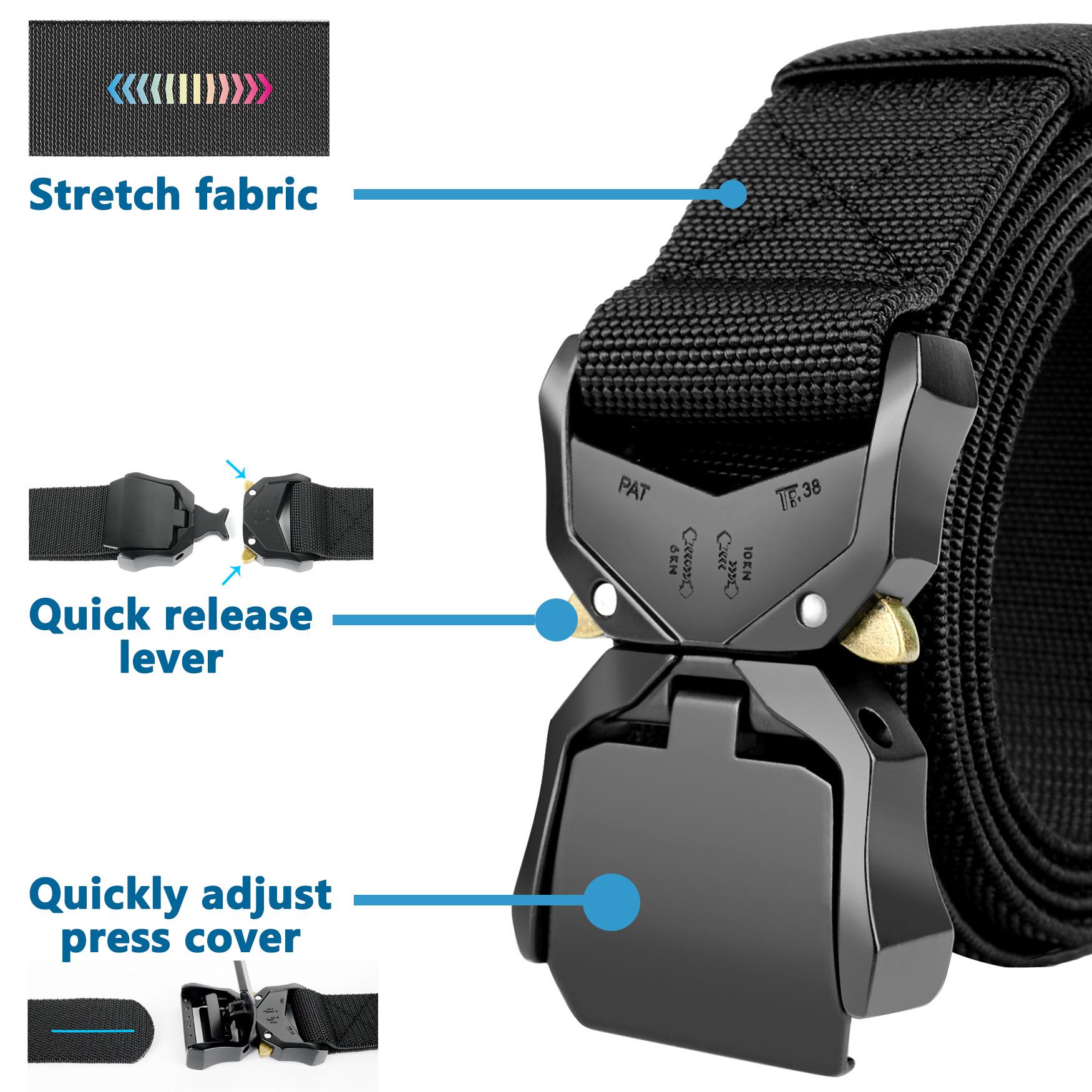 Thắt Lưng Nam Co Giãn Chiến Thuật Quân Đội Nylon Thắt Lưng Rigger Nhanh Chóng Phát Hành Dành Cho Thể Thao Tác Phẩm Plus Kích Thước 160Cm/63inch