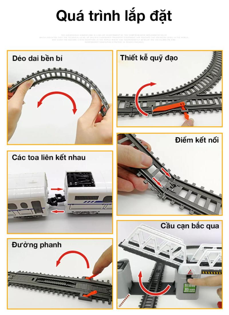 [Có sẵn] Đồ chơi Đường sắt Tàu hỏa tốc độ cao Giúp trẻ phát triển trí tuệ - 50 chi tiết