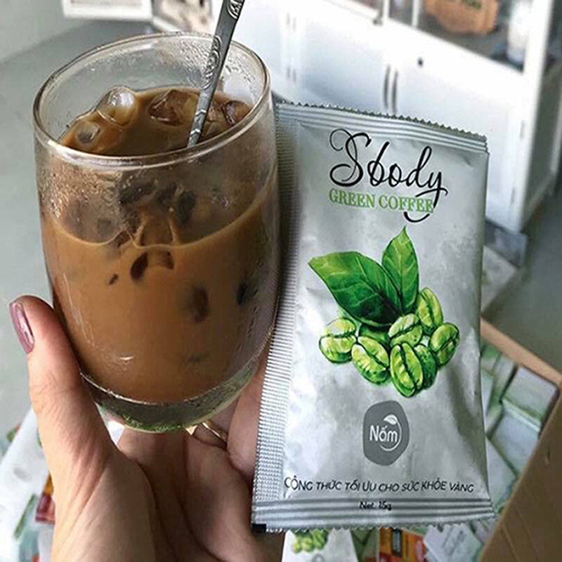 (2 Hộp) Nấm Hỗ trợ Giảm Cân Sbody Green Coffee - Tinh chất cà phê xanh không gây hại cho Sức Khoẻ - Hộp 12 gói / 180G