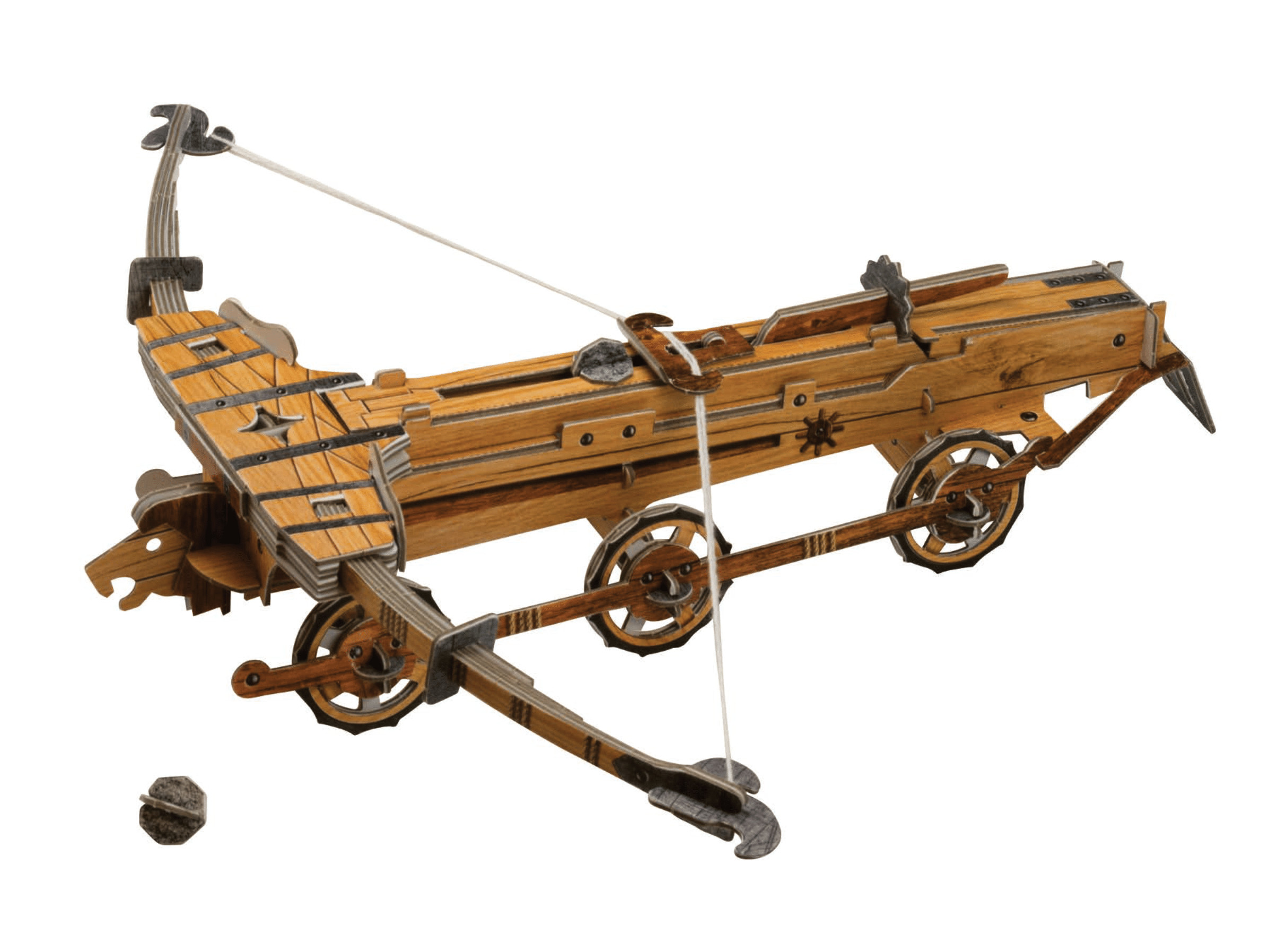 Bộ DIY mô hình phát minh Máy Bắn đá và Nỏ bắn của hãng SASSI PUZZLE LEONARDO DA VINCI'S MACHINES THE CATAPULT AND THE CROSSBOW