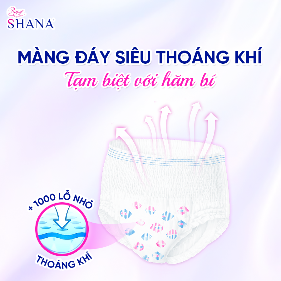 Băng Vệ Sinh Quần Peppy Shana Ngày Đêm Siêu Thấm, Freesize, Chống Tràn Tối Đa