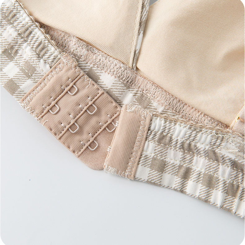Bralette Cotton Đệm Mỏng Họa Tiết Kẻ Caro Thoáng Mát Phong Cách Nhật Bản B497