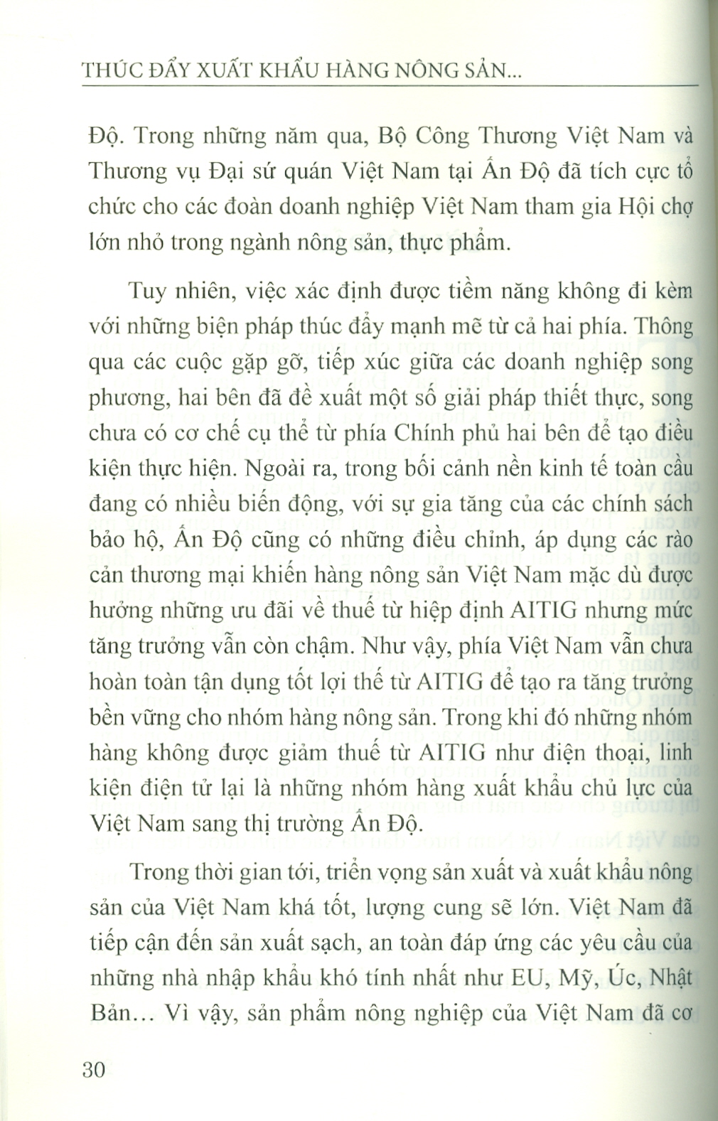 Thúc Đẩy Xuất Khẩu Hàng Nông Sản Của Việt Nam Sang Thị Trường Ấn Độ (Sách chuyên khảo) -  PGS. TS. Nguyễn Xuân Trung chủ biên