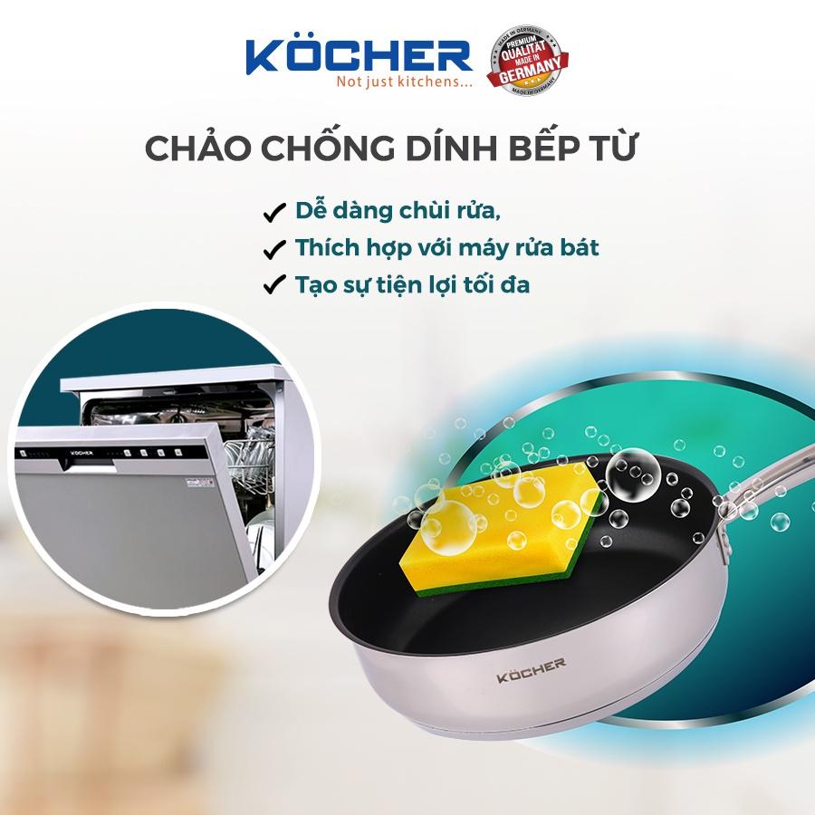 Chảo chống dính Kocher bếp từ inox 304 5 lớp đáy KOCHER Size 24cm dùng cho mọi loại bếp - Hàng chính hãng