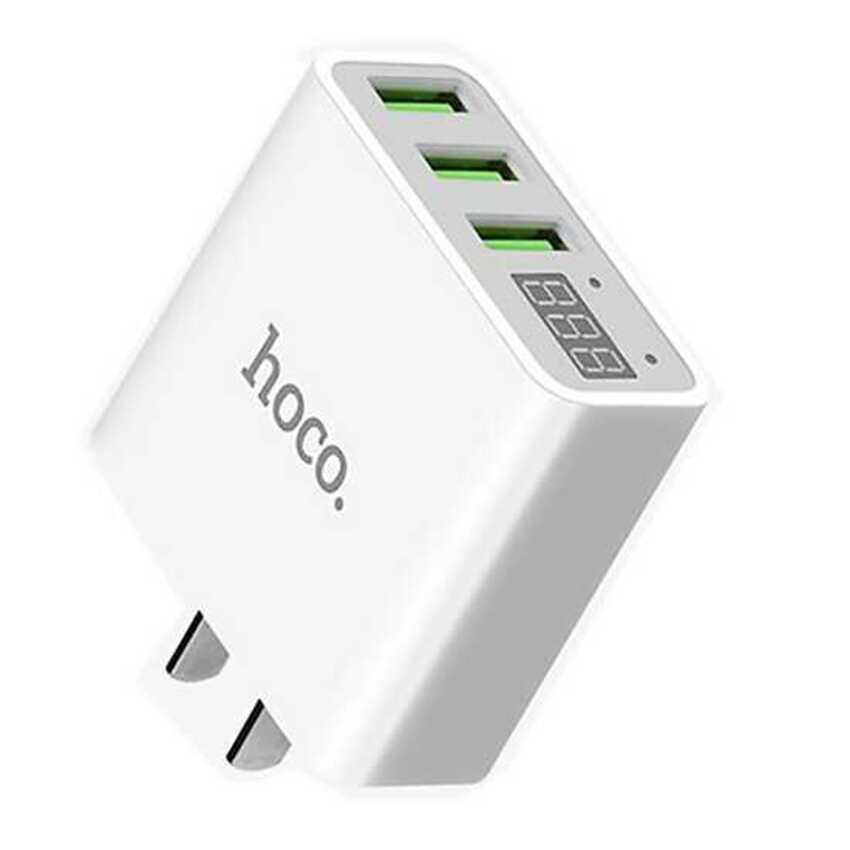 Cốc Sạc Nhanh Hoco C15 chính hãng với 3 cổng Usb – Công nghệ mới bảo vệ an toàn 7 chức năng – Củ Sạc Đa Năng có màn hình Led đo dòng điện