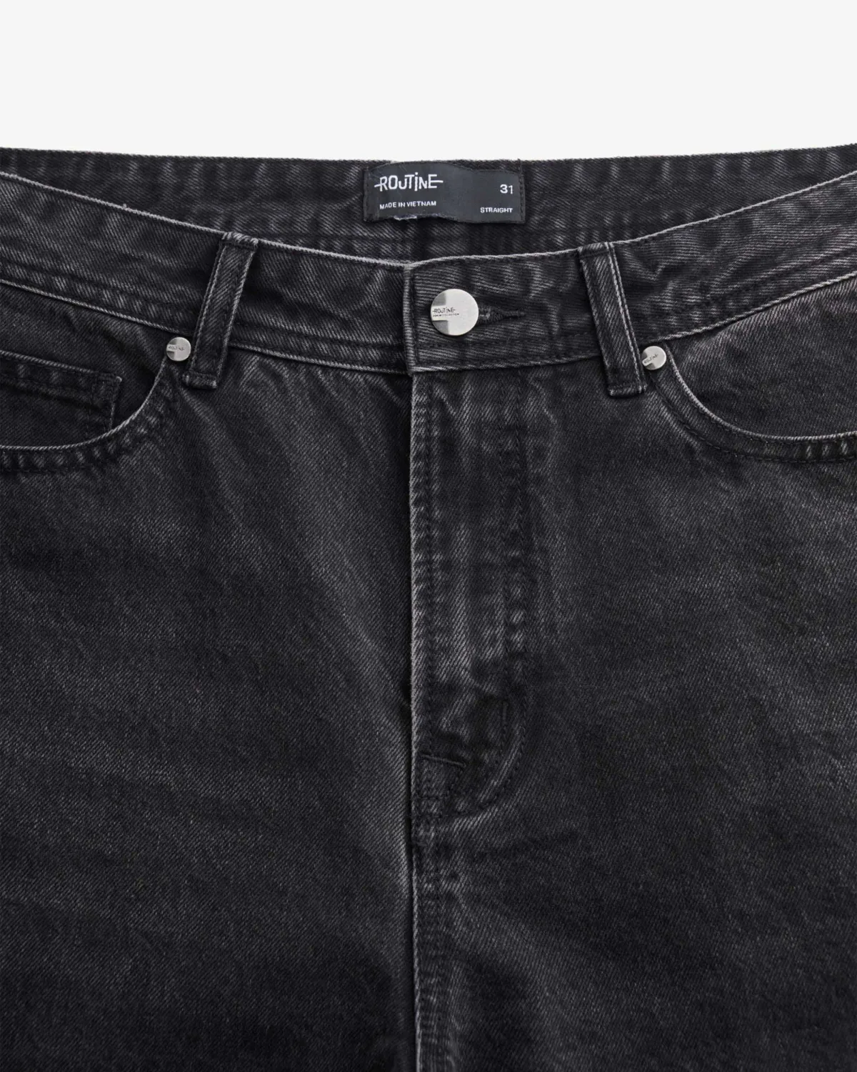 Quần Denim Nam Dark Grey Ống Đứng Form Straight - ROUTINE 10F25DPA035