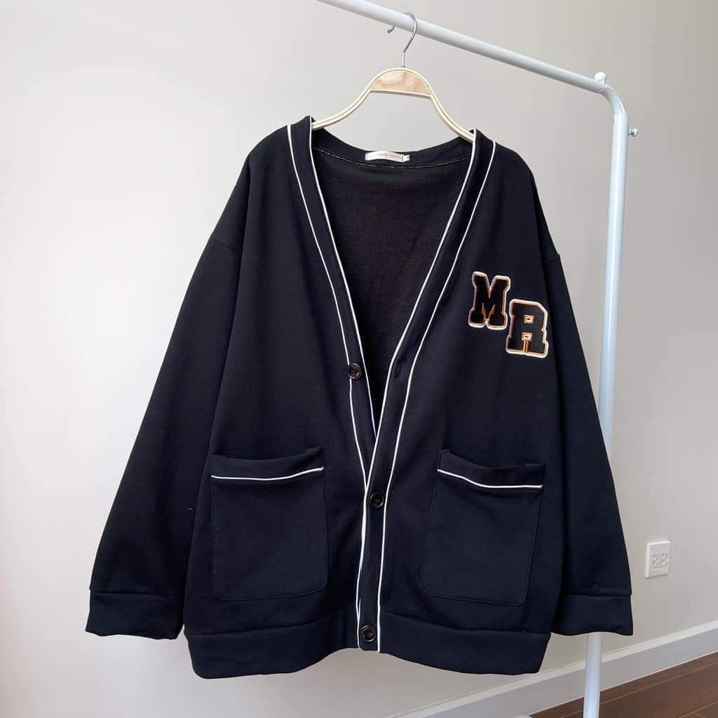 Áo khoác nỉ cadigan chất nỉ cotton 1 LỚP