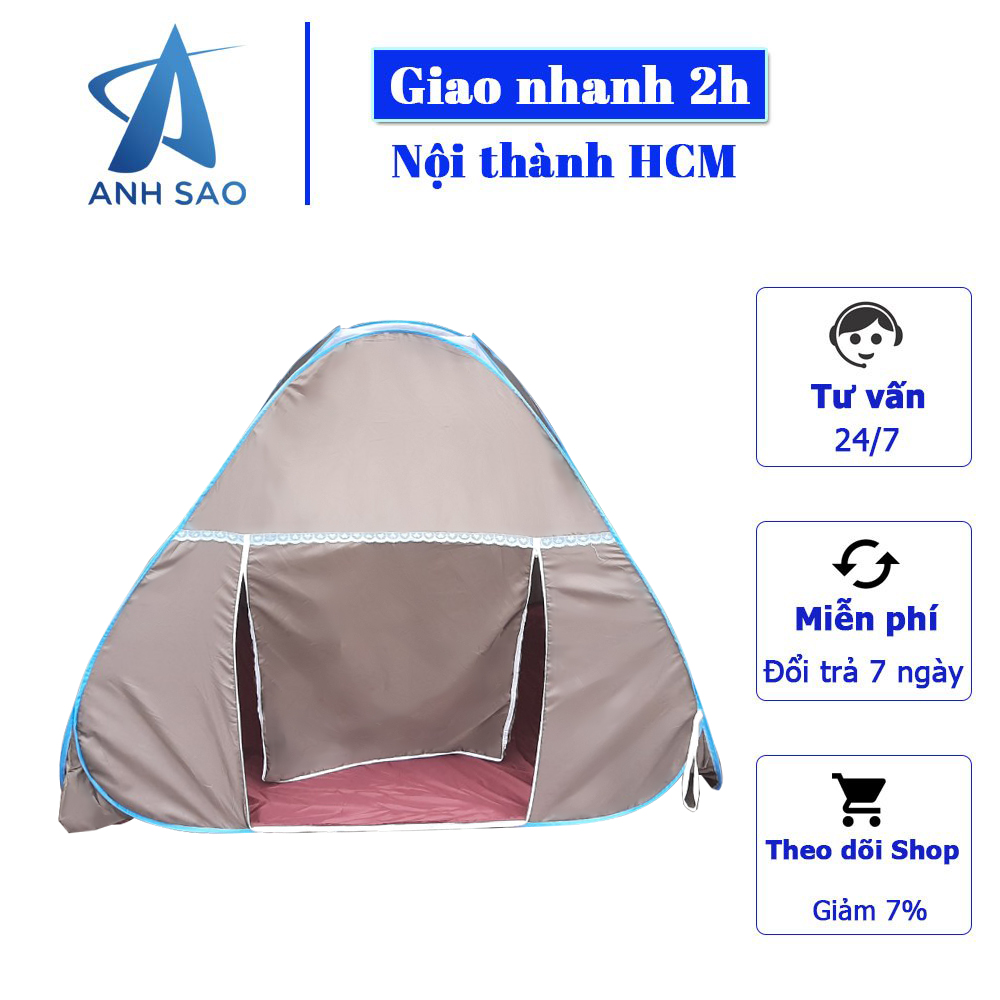 Mùng cắm trại tự bung 2 người 1m6 x 2m cao cấp A - mùng 1 cửa thích hợp đi cắm trại, leo núi, câu cá (giao màu ngẫu nhiên)