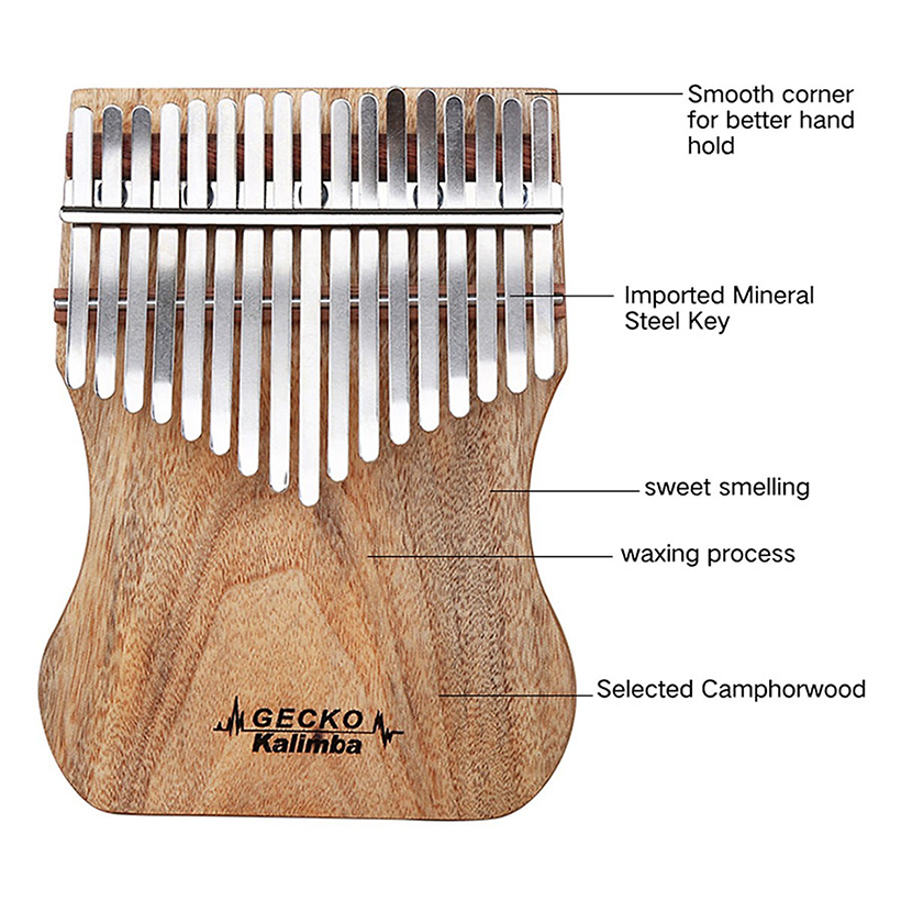 Đàn Kalimba Gecko 17 Phím K17CAP Gỗ Long Não Tặng Kèm Khóa Học Miễn Phí