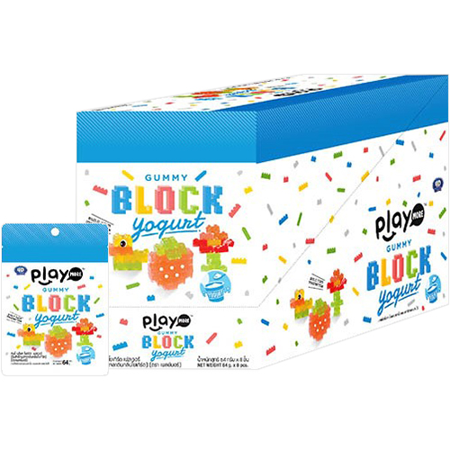 Kẹo dẻo xếp hình vị sữa chua PlayMore (8 gói x 64g)