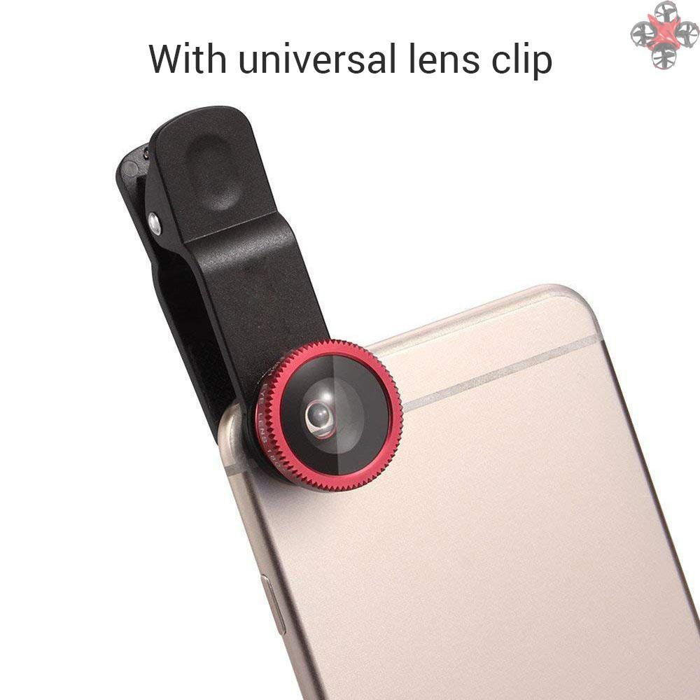 Bộ Ống Kính 5 Trong 1 0.67x Wide-Angle + Macro 180 Fisheye + 2 Ống Kính Cho Điện Thoại Iphone