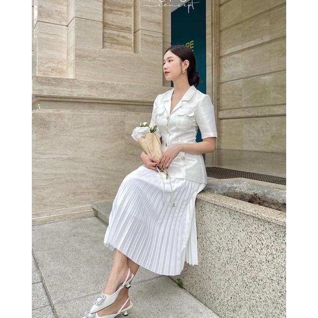 Kelly Top áo vest nút đồng nhũ