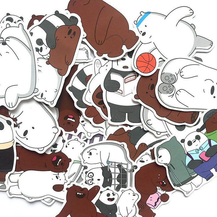 Set 60 sticker We Bare Bears (Chúng tôi đơn giản là Gấu)