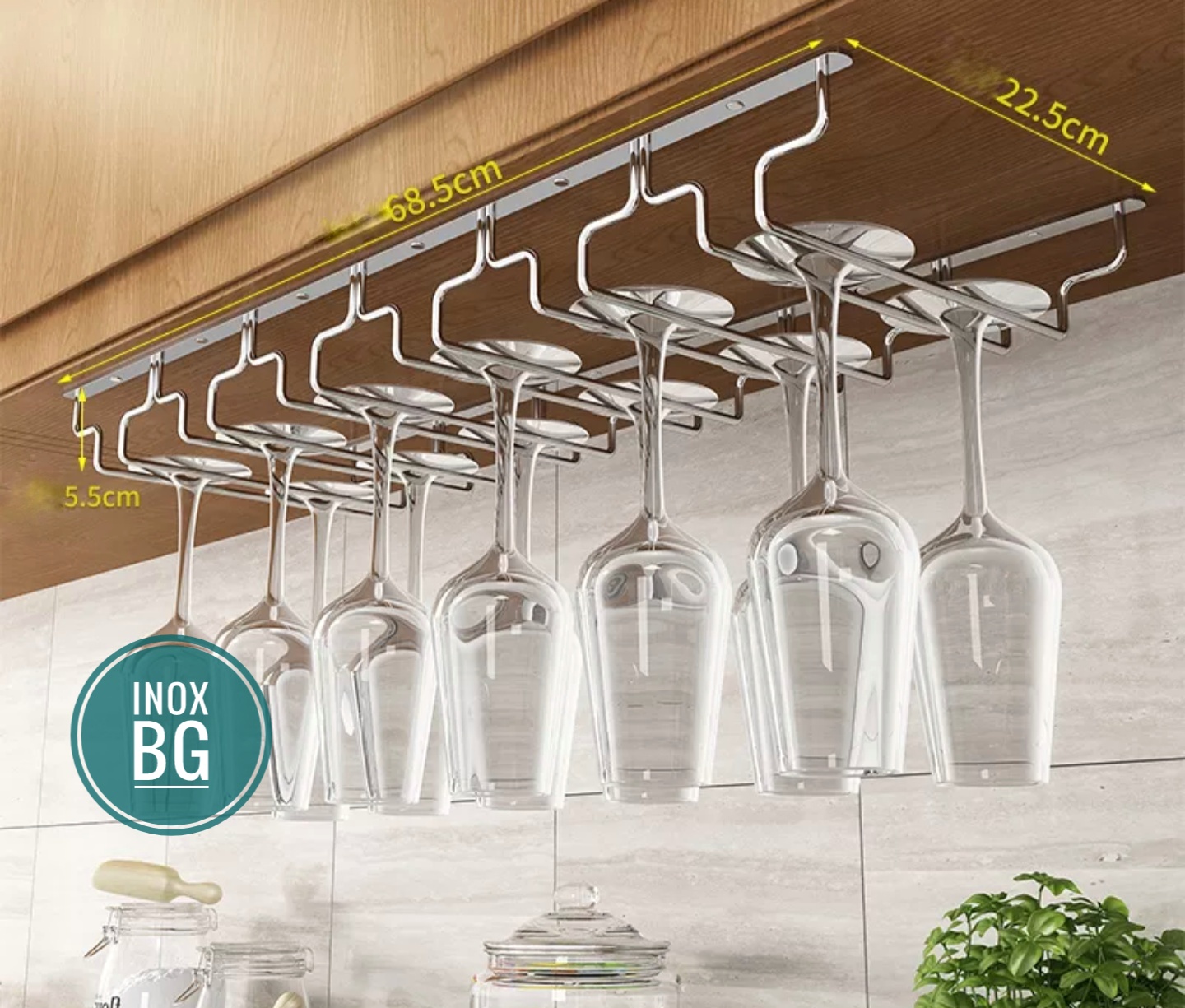Treo ly 2/34/5/6/7/8 hàng sâu 22,5cm Inox 304 chịu nước
