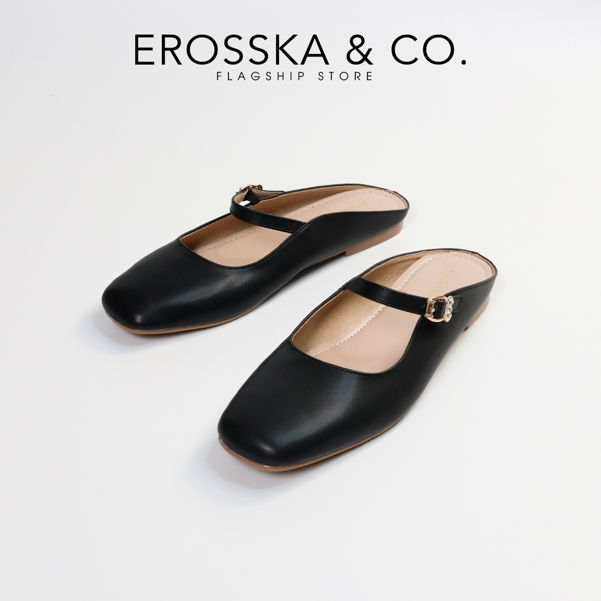 Erosska - Giày nữ đế bệt quai ngang phong cách thanh lịch - EF021