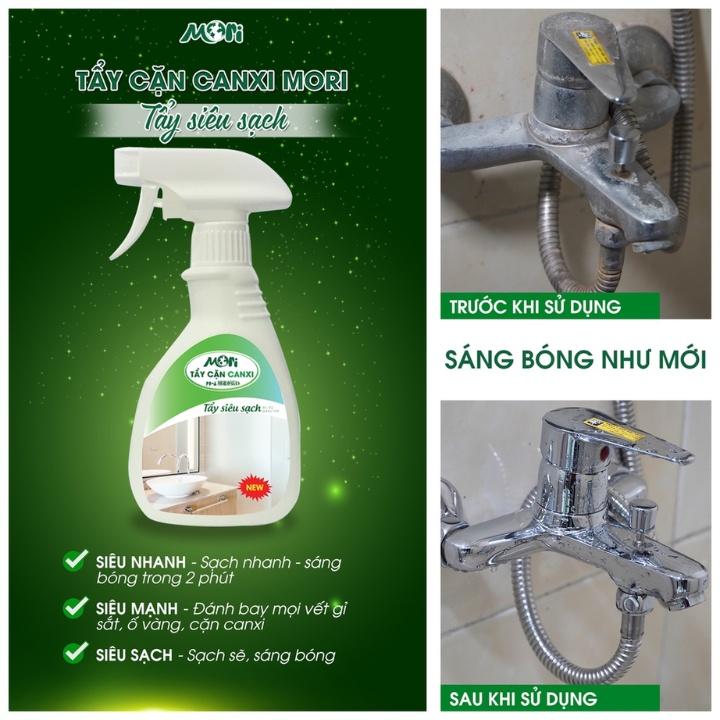 Tẩy Cặn Canxi Mori, Tẩy Kính, Vòi Sen, Bồn Sứ, Chậu Tắm, Gạch Men, Gương Soi - Thương Hiệu Việt Nam, Công Nghệ Nhật Bản