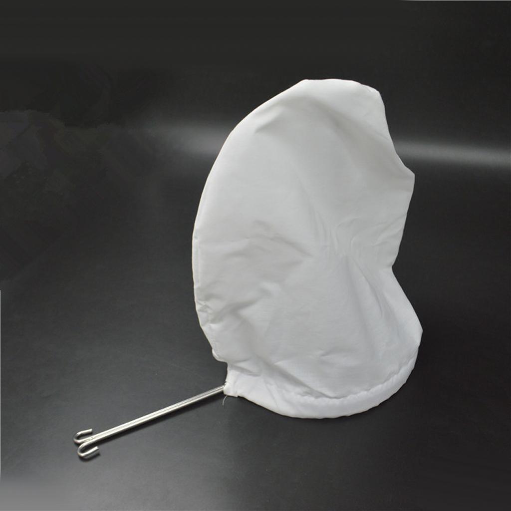 Stainless Steel Handle Coffee Tea Cloth Strainer Filter Sock Bag S
