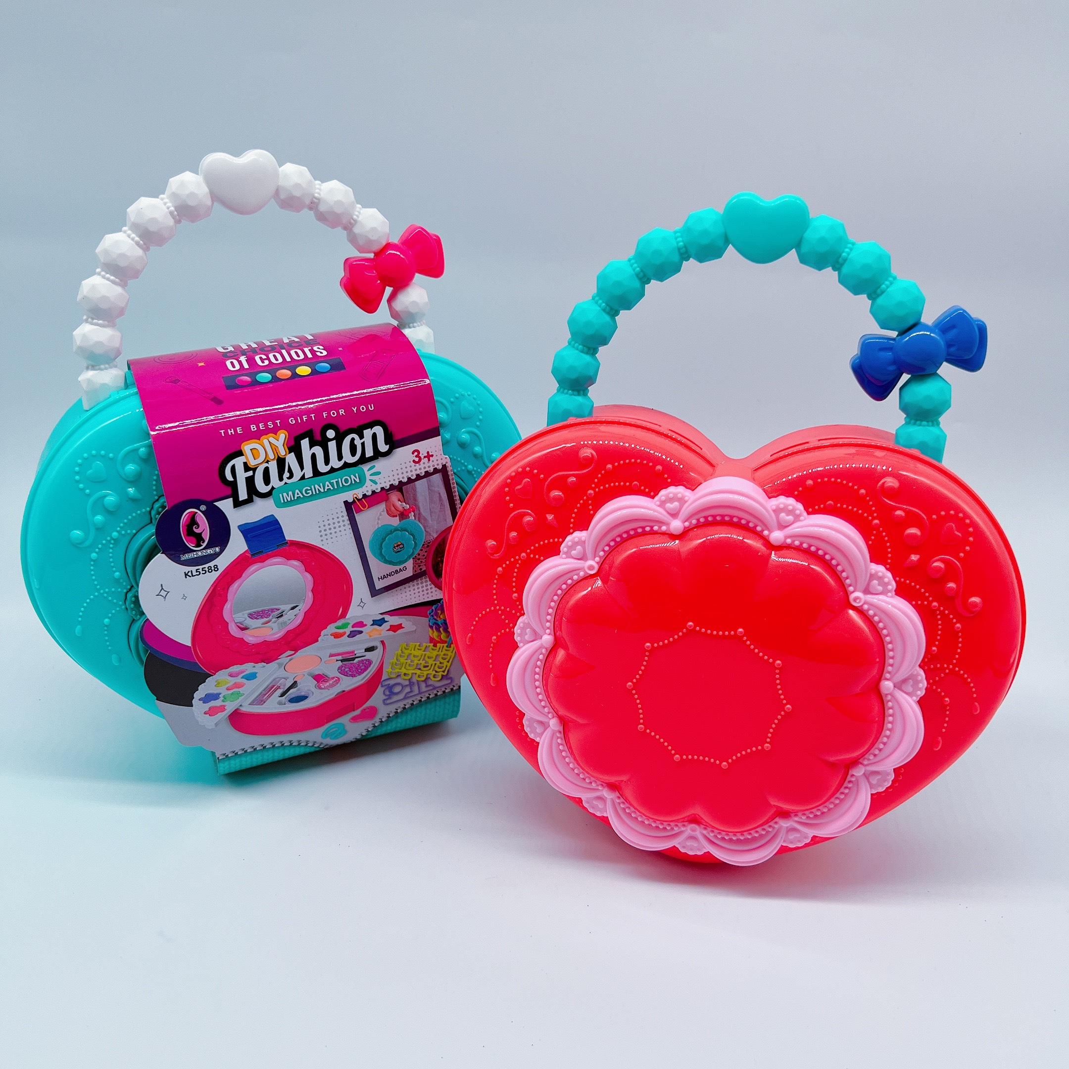 Giỏ xách phấn trang điểm thật đồ chơi cho bé, nhựa abs sêu xinh - Quà tặng thích thú cho bé gái