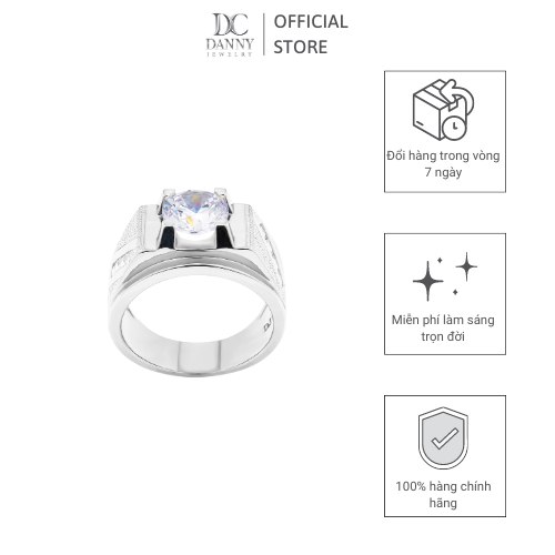 Nhẫn Nam Danny Jewelry Bạc 925 Đá Chủ CZ Xi Rhodium NN4270