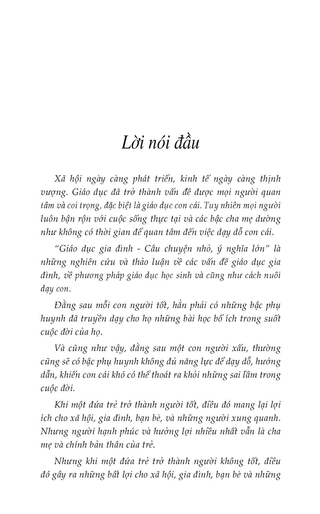 Giáo Dục Gia Đình - Câu Chuyện Nhỏ, Ý Nghĩa Lớn