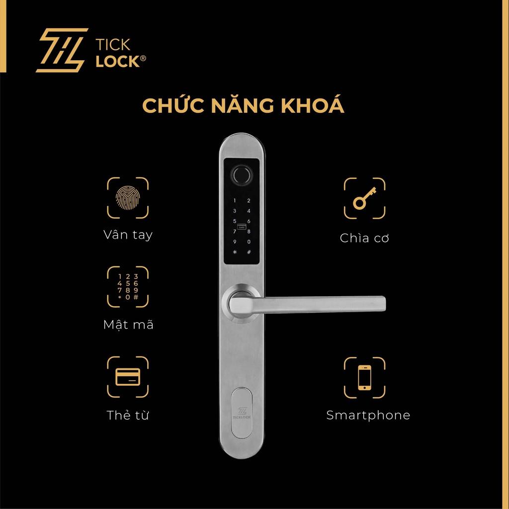 Khoá cửa vân tay I600S công nghệ Malaysia cho cửa nhôm, sắt, gỗ, cửa nhựa lõi thép, Xingfa dùng app TTLock