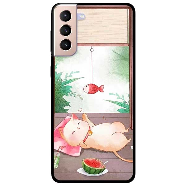 Ốp lưng dành cho Samsung Galaxy S21 Plus mẫu Mèo Và Điện Thoại