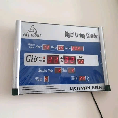 Đồng Hồ LED Vạn Niên Treo Tường Cao Cấp – Có Lịch Âm,  Sang Trọng, 40x30cm Chuẩn Phong Thủy