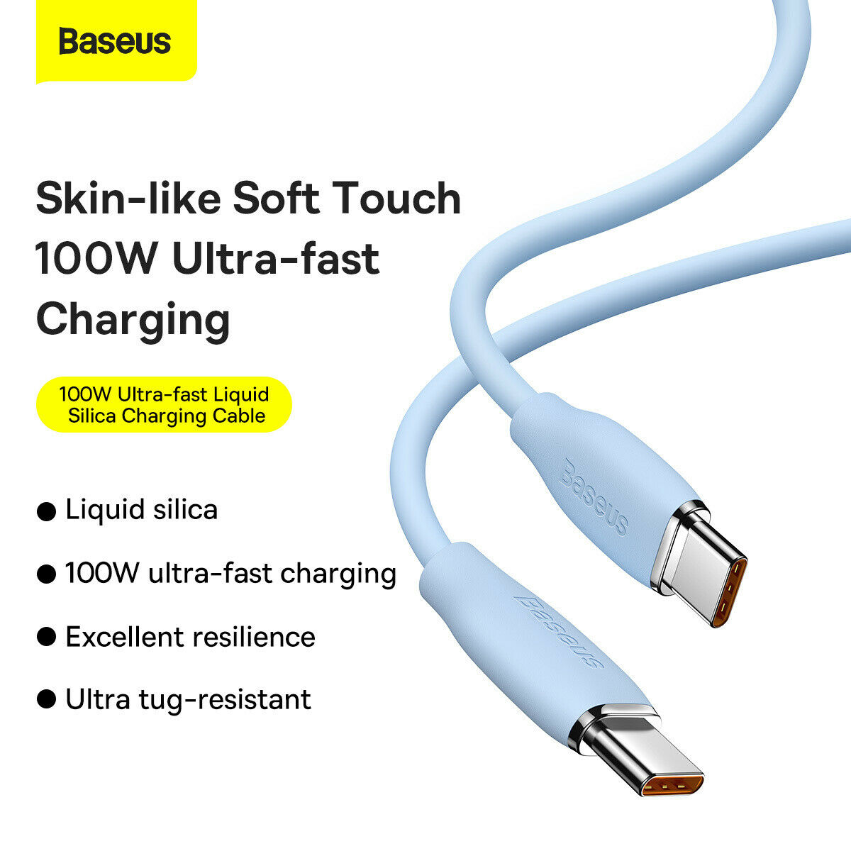 Cáp sạc nhanh PD100W Baseus Jelly Liquid Silica Gel Fat Charging Data Cable C to C - Hàng chính hãng